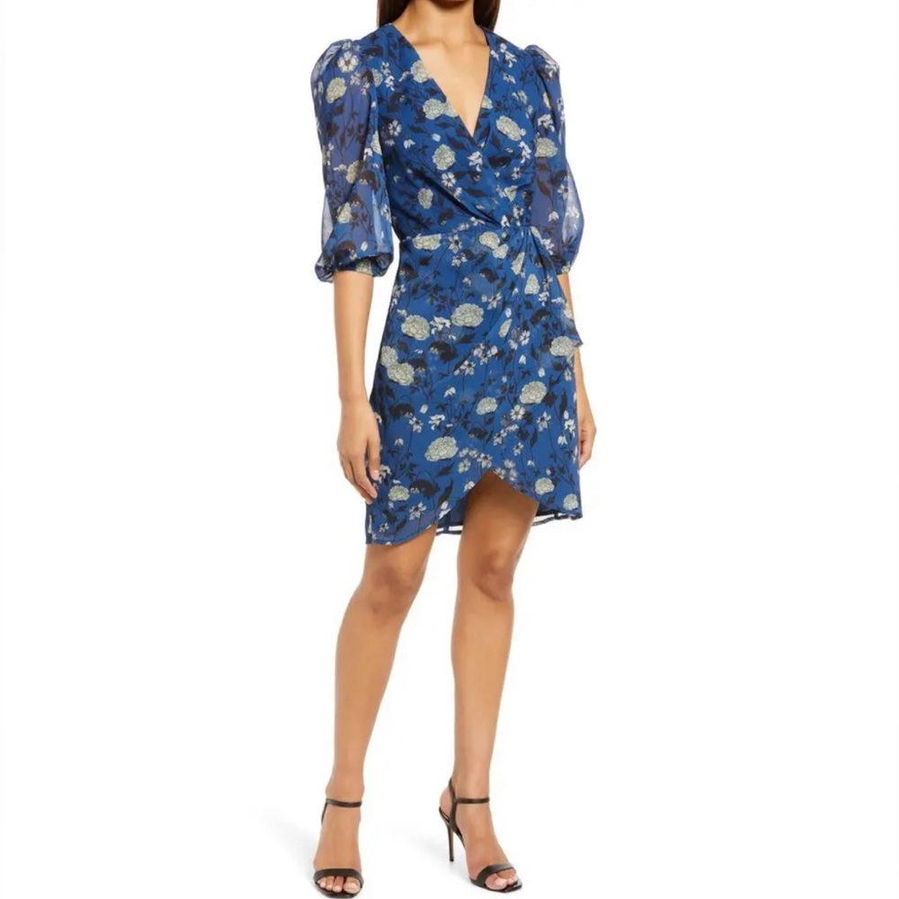 Halogen Chiffon Faux Wrap Dress